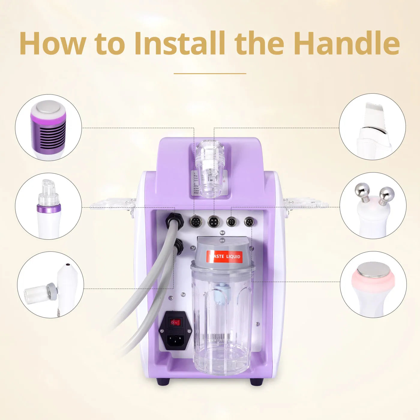 6in 1 H2O2 Small Bubble Facial Therapy Facial Cleaning Beauty Machine