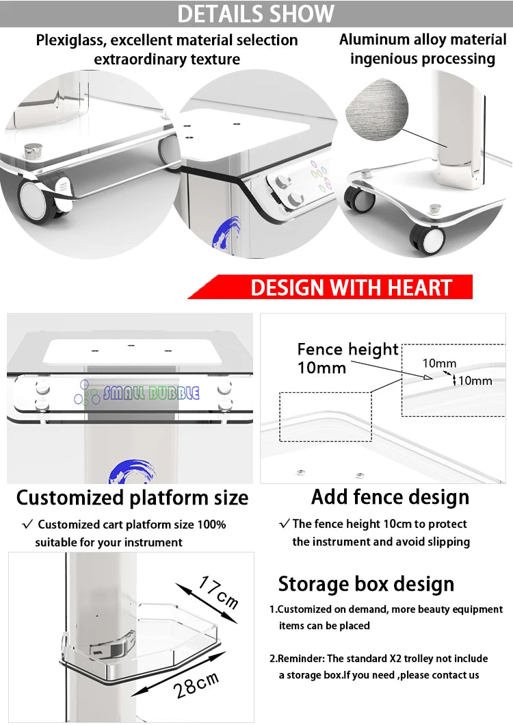 Factory Price Beauty Salon Machine Stand Beauty Instrument Spa Trolley Cart for Beauty Salon/dental Clinic