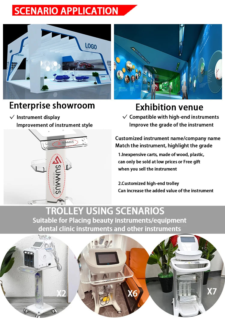Factory Price Beauty Salon Machine Stand Beauty Instrument Spa Trolley Cart for Beauty Salon/dental Clinic