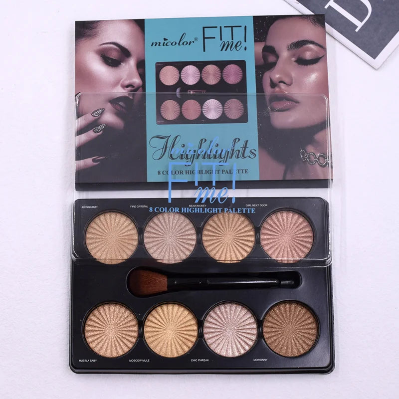 new12-8 Color Matte Trimming Makeup Palette Face Foundation White Brown Female Cosmetic Easy To Color Lasting Nature Water Proof