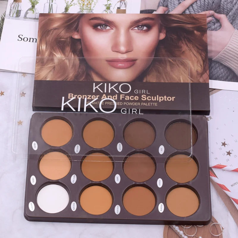new12-8 Color Matte Trimming Makeup Palette Face Foundation White Brown Female Cosmetic Easy To Color Lasting Nature Water Proof