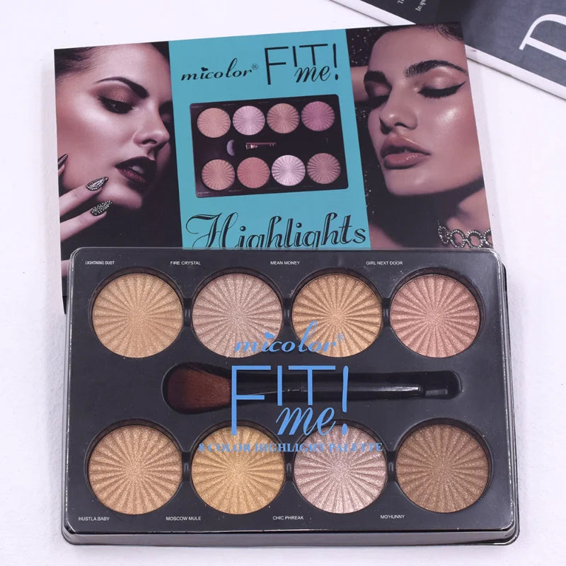 new12-8 Color Matte Trimming Makeup Palette Face Foundation White Brown Female Cosmetic Easy To Color Lasting Nature Water Proof