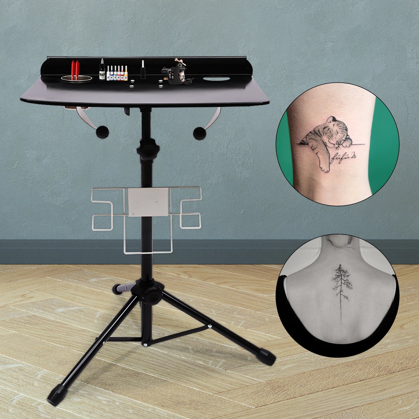 Adjustable Metal Tattoos Table Large Mobile Tattoo Work Station Tattoo Beauty Desk Salon Tray