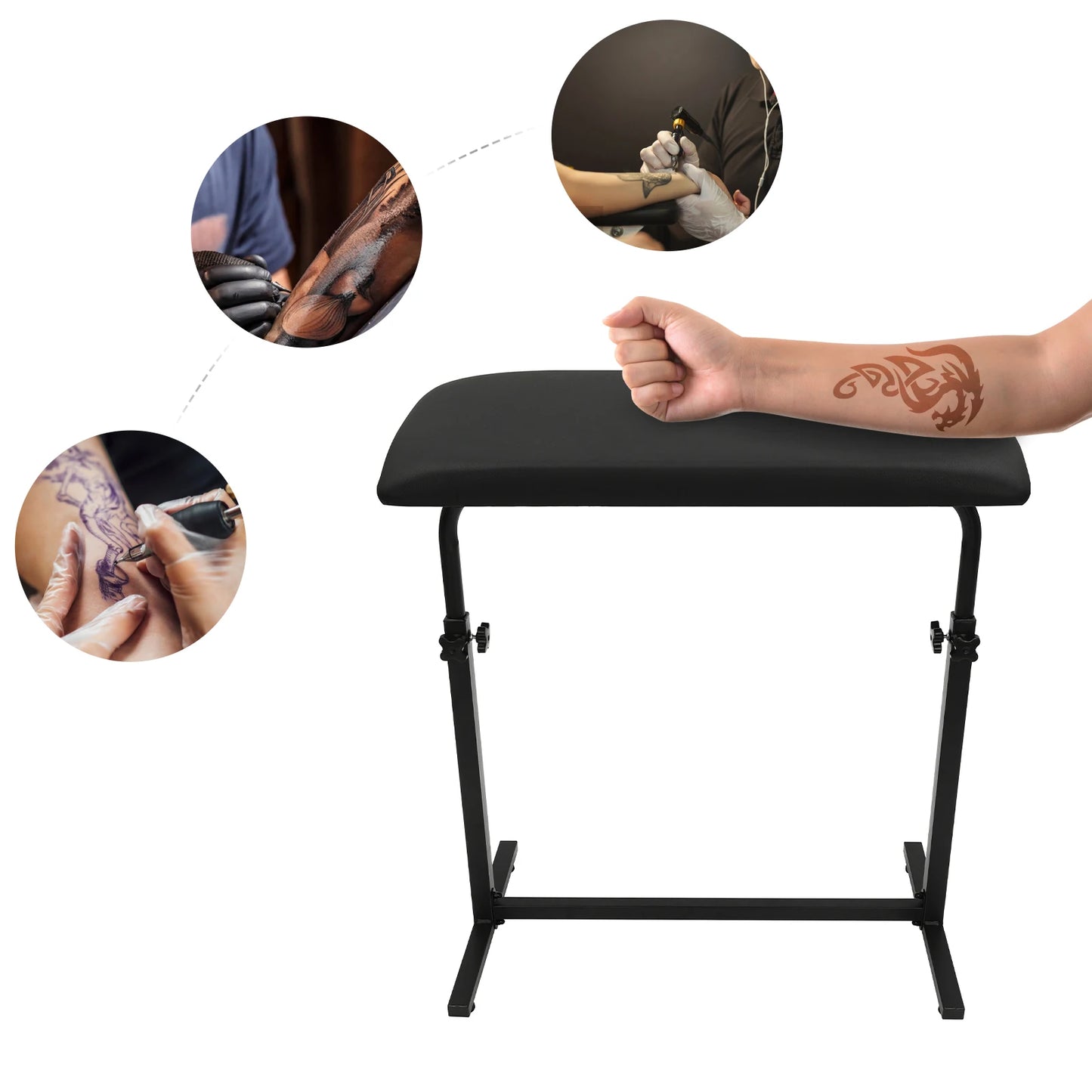 Tattoo Armrest Frame With Large Soft Pu Sponge Tattoo Armrest Panel, Adjustable Height, Suitable For Beauty Salons ， Hair Salons