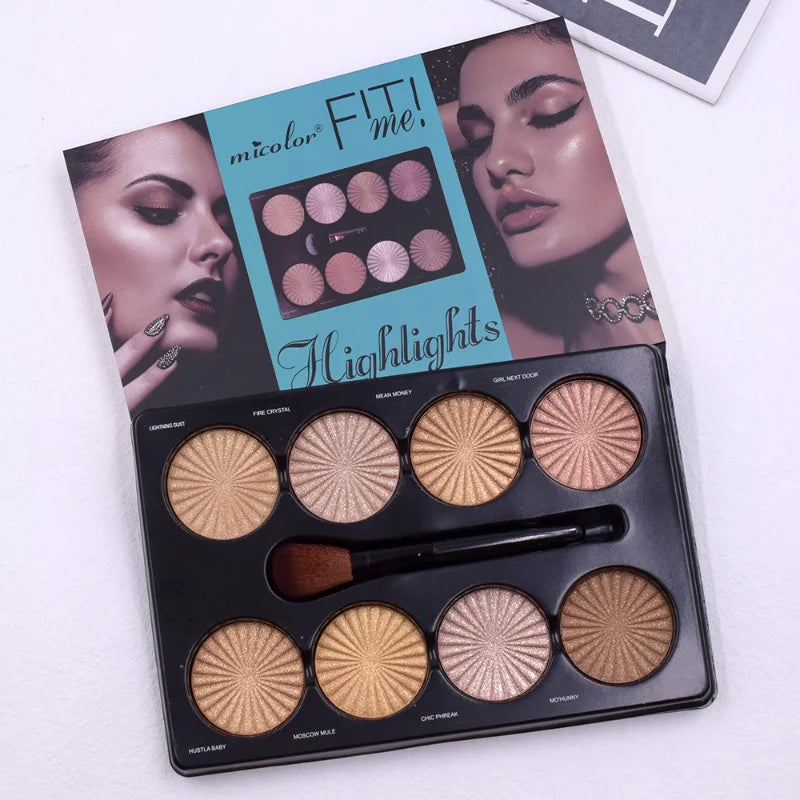 new12-8 Color Matte Trimming Makeup Palette Face Foundation White Brown Female Cosmetic Easy To Color Lasting Nature Water Proof