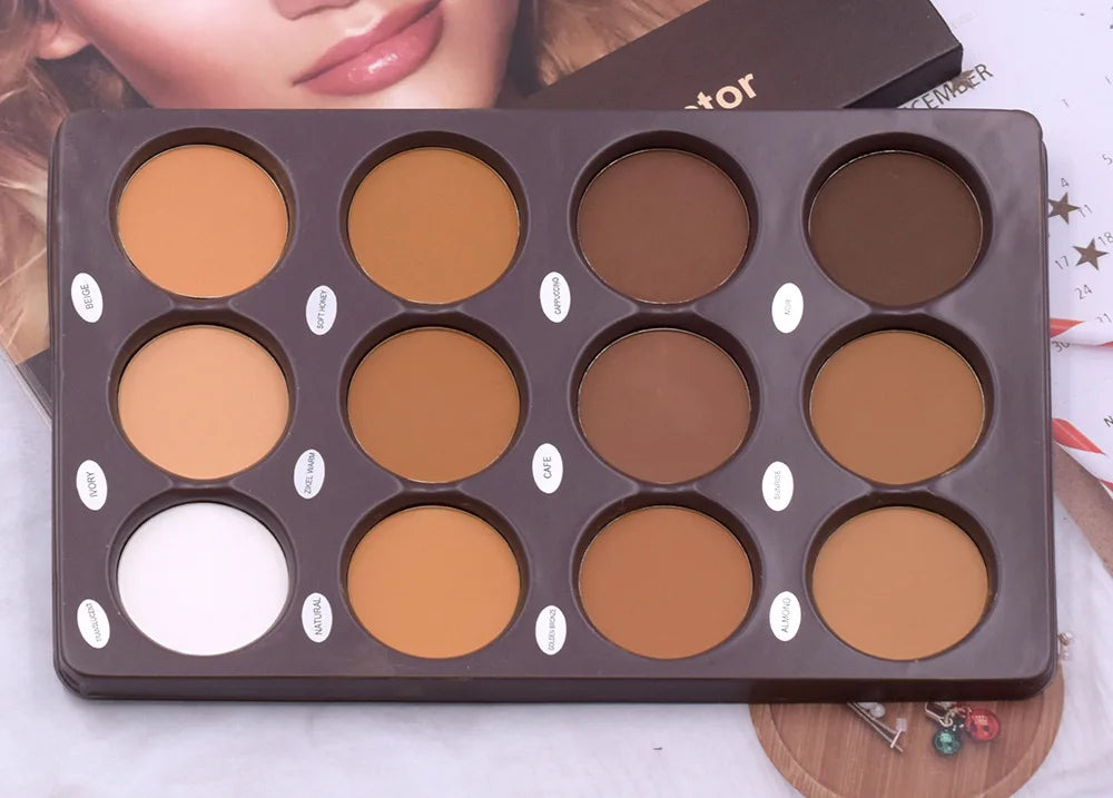 NEW 12 Color Matte Trimming Makeup Palette  Face Basic Makeup Foundation White Brown Female Cosmetic Lasting Nature Water Proof