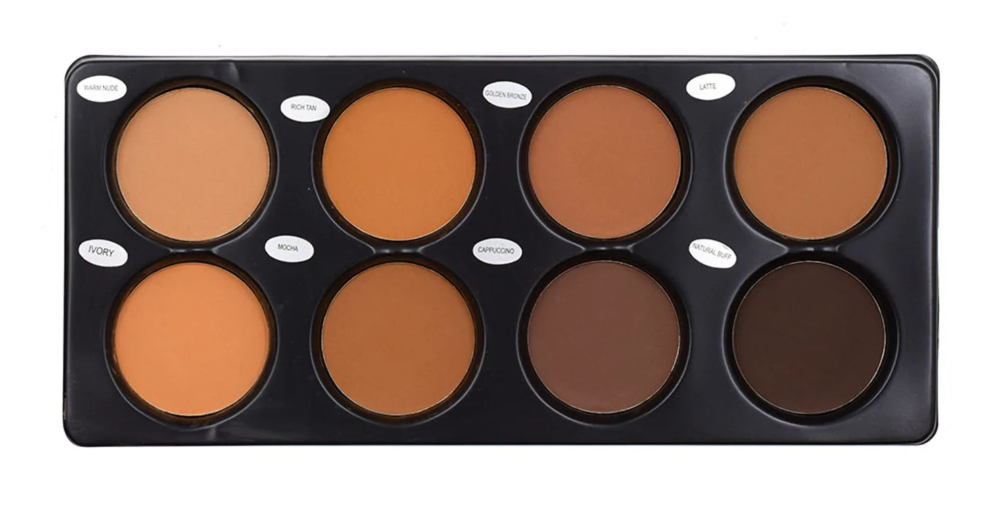 new12-8 Color Matte Trimming Makeup Palette Face Foundation White Brown Female Cosmetic Easy To Color Lasting Nature Water Proof