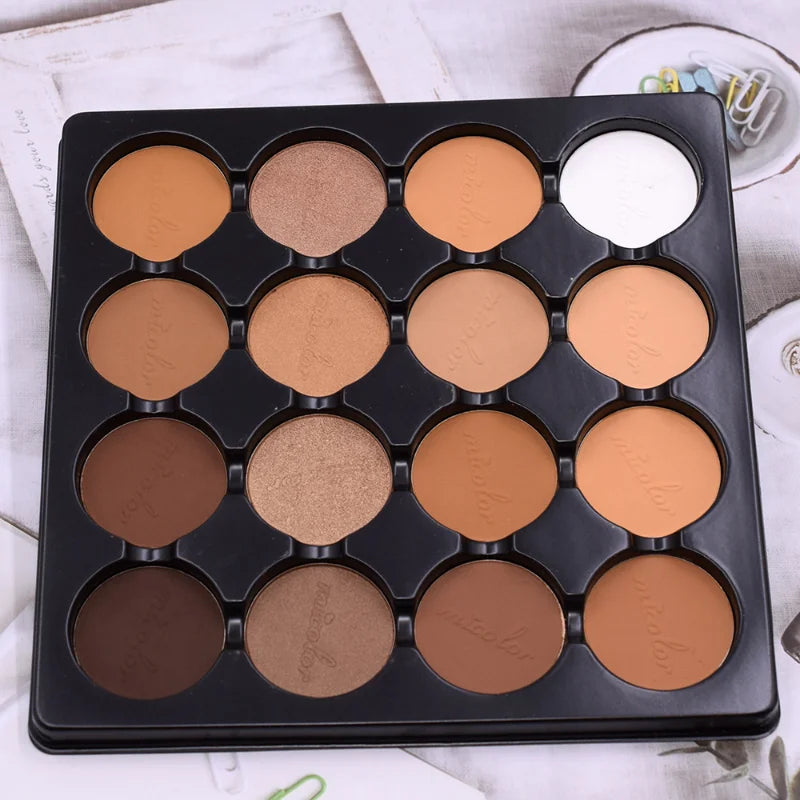new12-8 Color Matte Trimming Makeup Palette Face Foundation White Brown Female Cosmetic Easy To Color Lasting Nature Water Proof