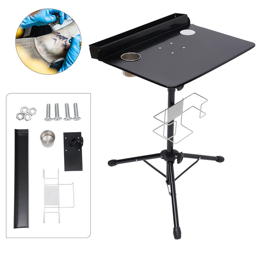 Adjustable Metal Tattoos Table Large Mobile Tattoo Work Station Tattoo Beauty Desk Salon Tray