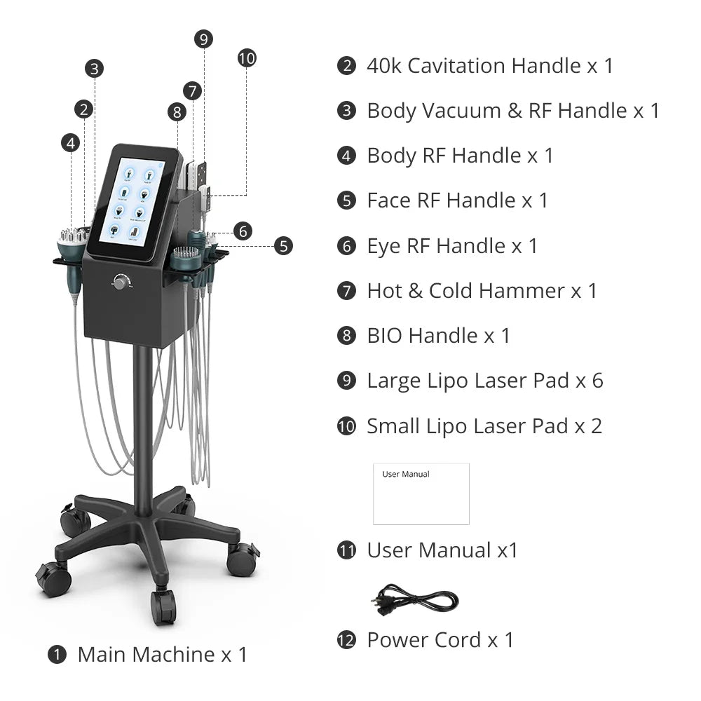 Professional 9-in-1 40k Lipo Cavitation Machine For Body Sculpting & Facial Care