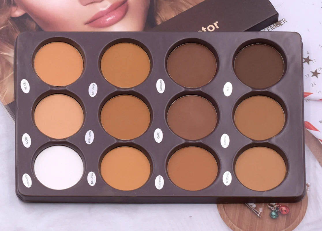 new12-8 Color Matte Trimming Makeup Palette Face Foundation White Brown Female Cosmetic Easy To Color Lasting Nature Water Proof